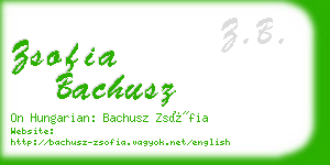 zsofia bachusz business card